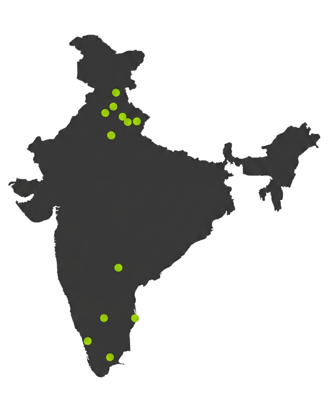Map of India marking the routes where passengers forget the most items